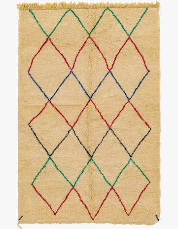 5' 1 x 8' 2 Hand Knotted Moroccan Wool Rug