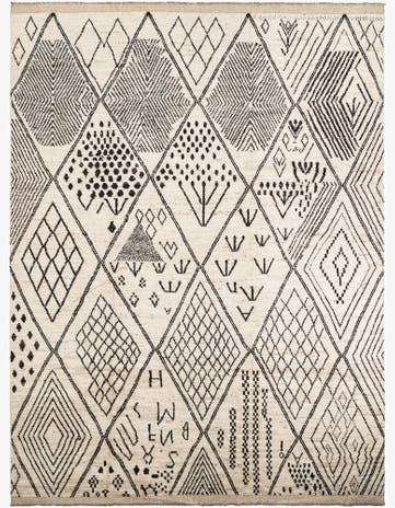 10' 7 x 14' 1 Hand Knotted Moroccan Wool Rug