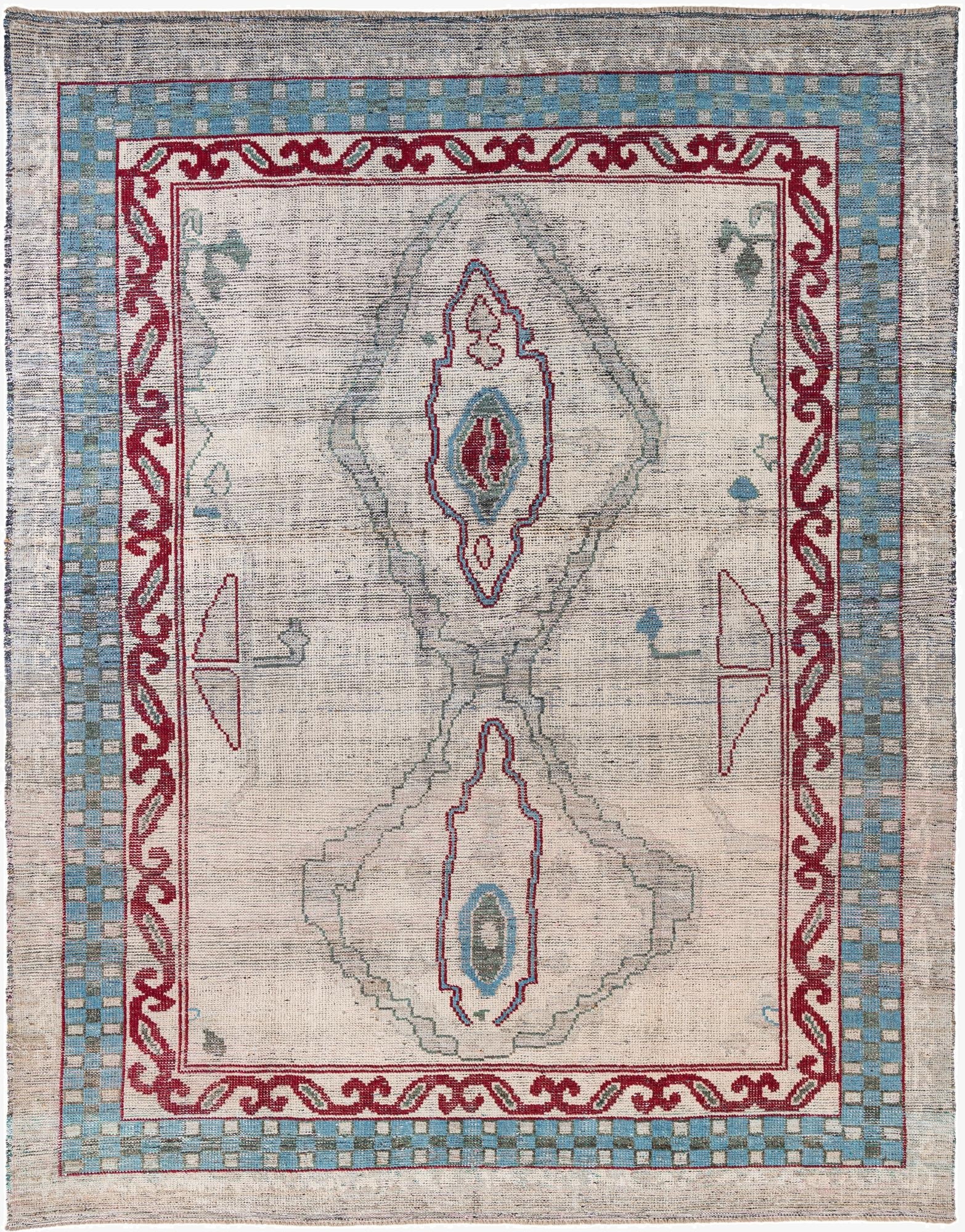 9' 4 x 12'  Hand Knotted Moroccan Wool Rug