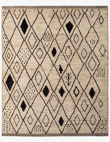 8' 2 x 9' 11 Hand Knotted Moroccan Wool Rug