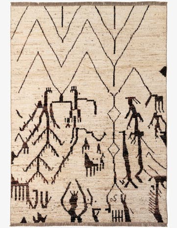 6' 7 x 9' 4 Hand Knotted Moroccan Wool Rug