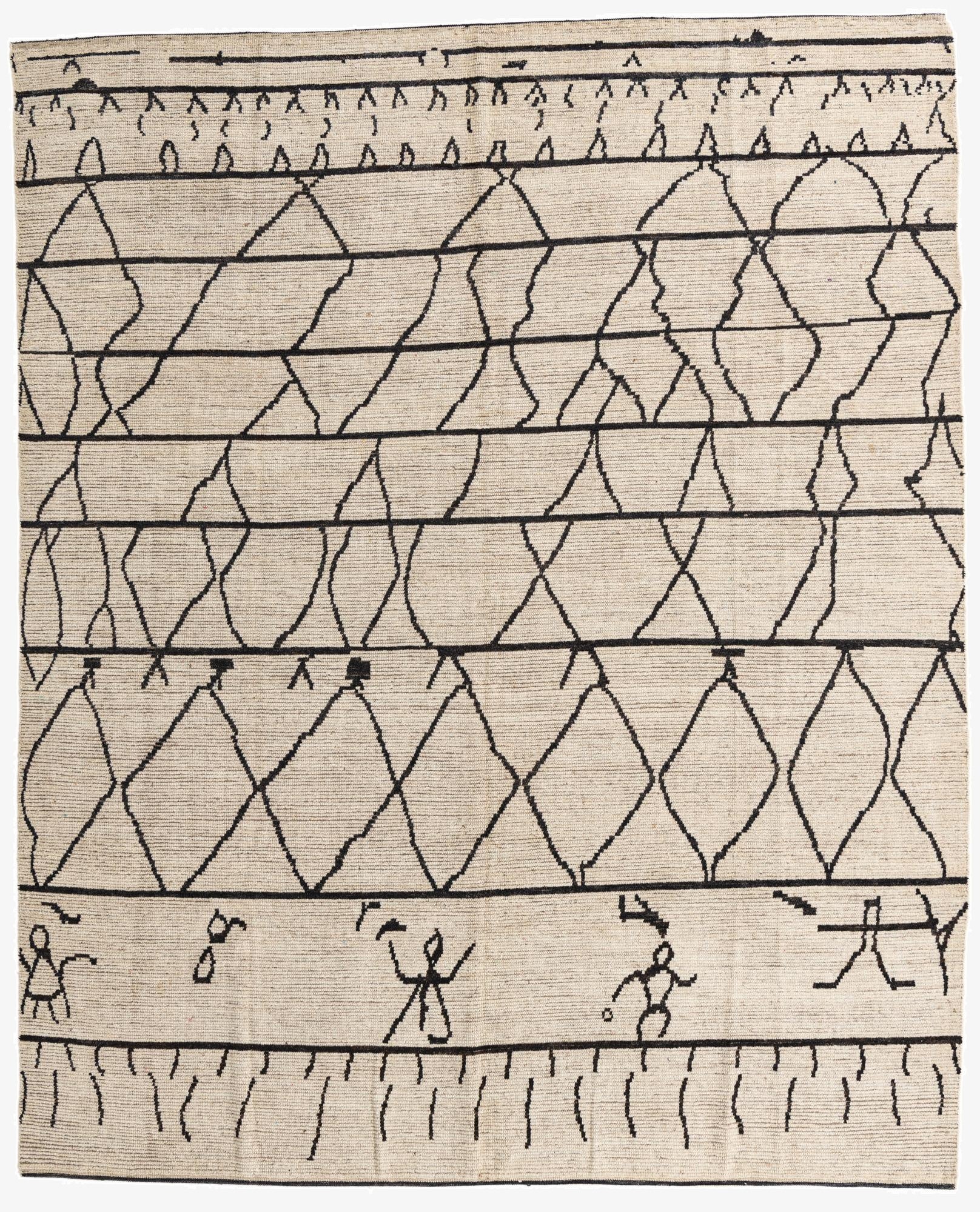 9' x 11'  Hand Knotted Moroccan Wool Rug