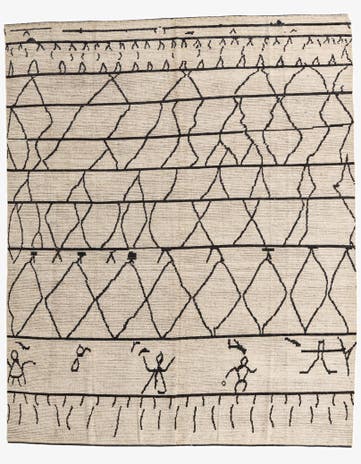 9' x 11' Hand Knotted Moroccan Wool Rug