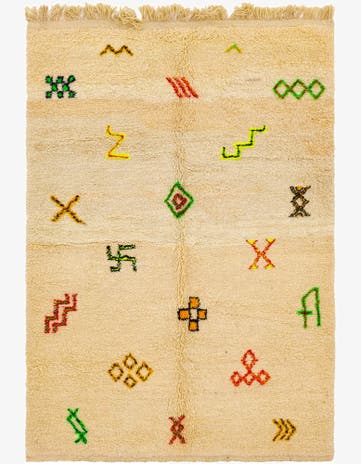 5' 4 x 7' 10 Hand Knotted Moroccan Wool Rug