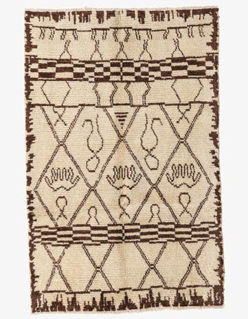 4' 1 x 6' 4 Hand Knotted Moroccan Wool Rug
