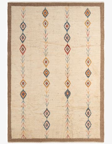 6' 8 x 9' 7 Hand Knotted Moroccan Wool Rug
