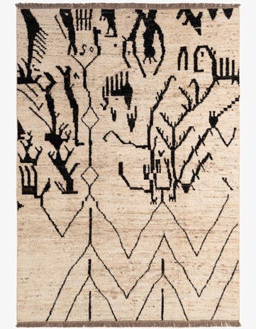 6' 8 x 9' 5 Hand Knotted Moroccan Wool Rug