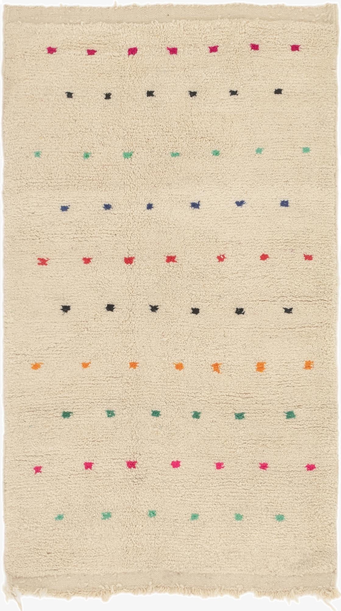 3' 8 x 6' 7  Hand Knotted Moroccan Wool Rug