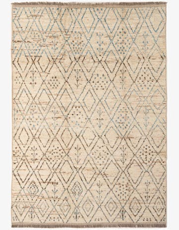 6' 8 x 9' 5 Hand Knotted Moroccan Wool Rug