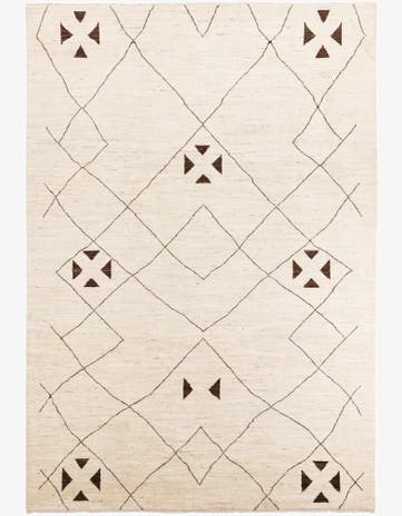 8' x 11' 5 Hand Knotted Moroccan Wool Rug