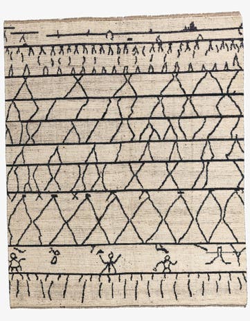 8' 2 x 9' 10 Hand Knotted Moroccan Wool Rug