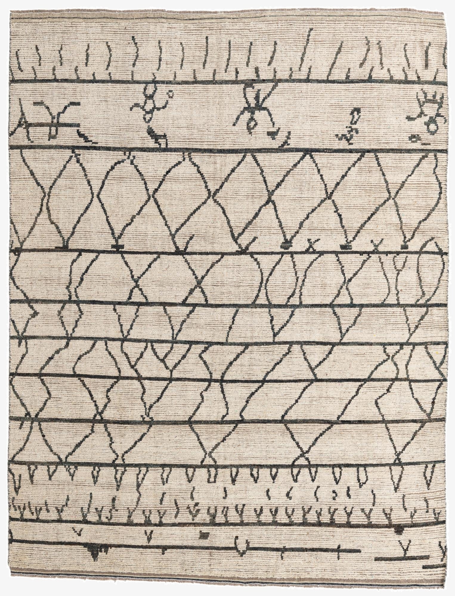 7' 8 x 10'  Hand Knotted Moroccan Wool Rug