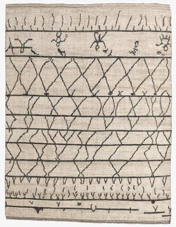 7' 8 x 10' Hand Knotted Moroccan Wool Rug