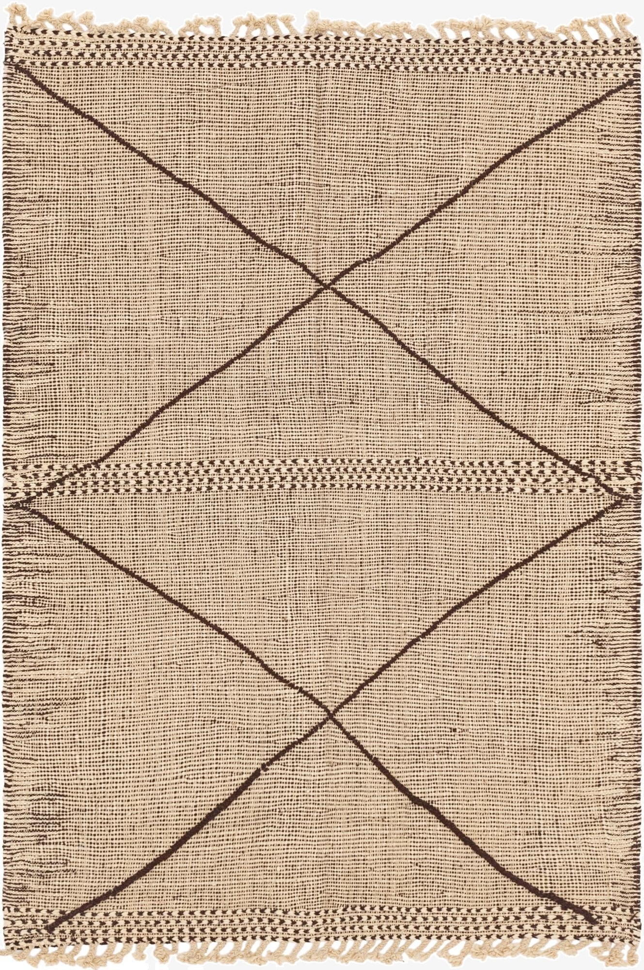 4' 11 x 7'  Hand Knotted Moroccan Wool Rug