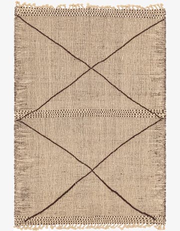 4' 11 x 7' Hand Knotted Moroccan Wool Rug
