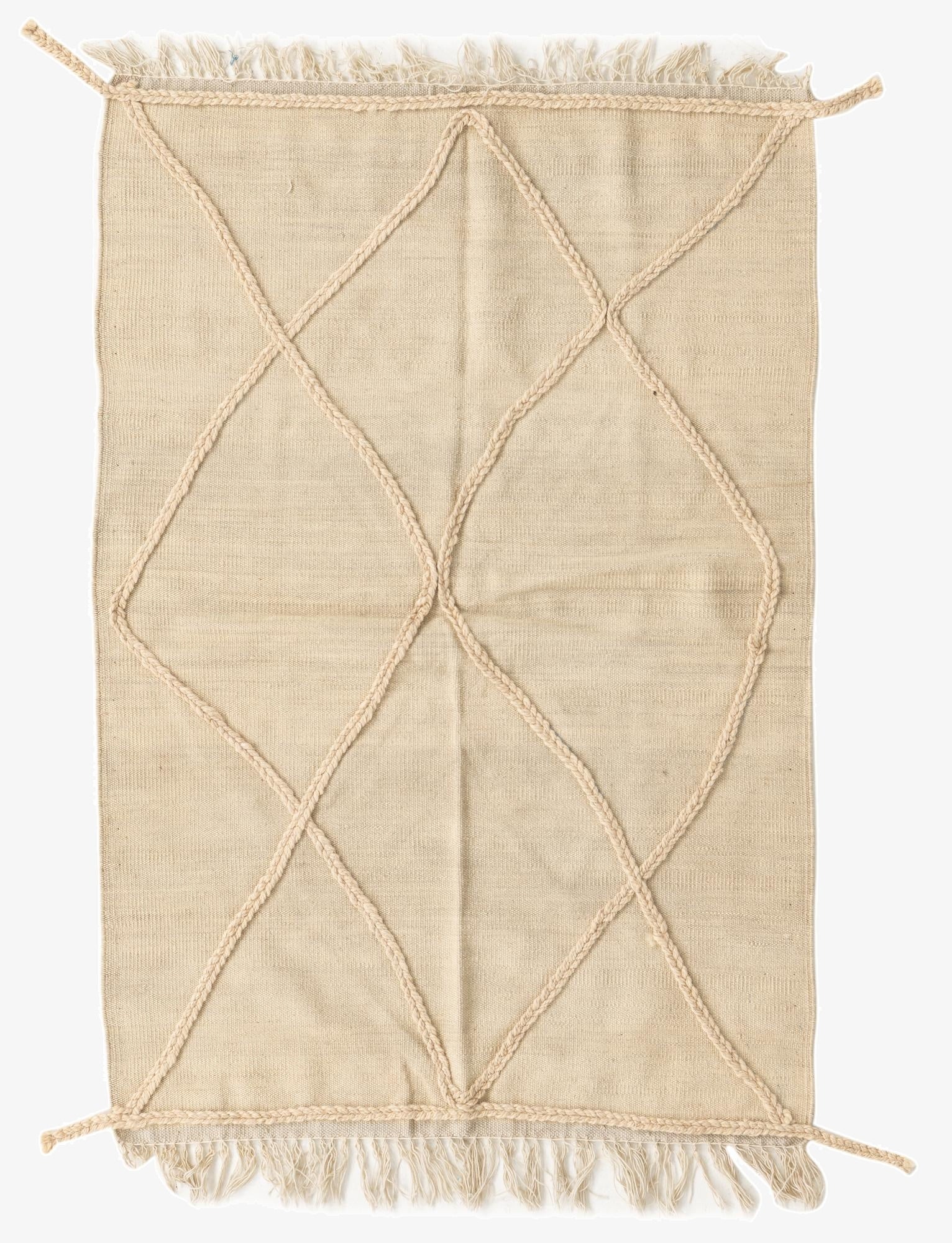 3' 5 x 5' 1  Hand Knotted Moroccan Wool Rug