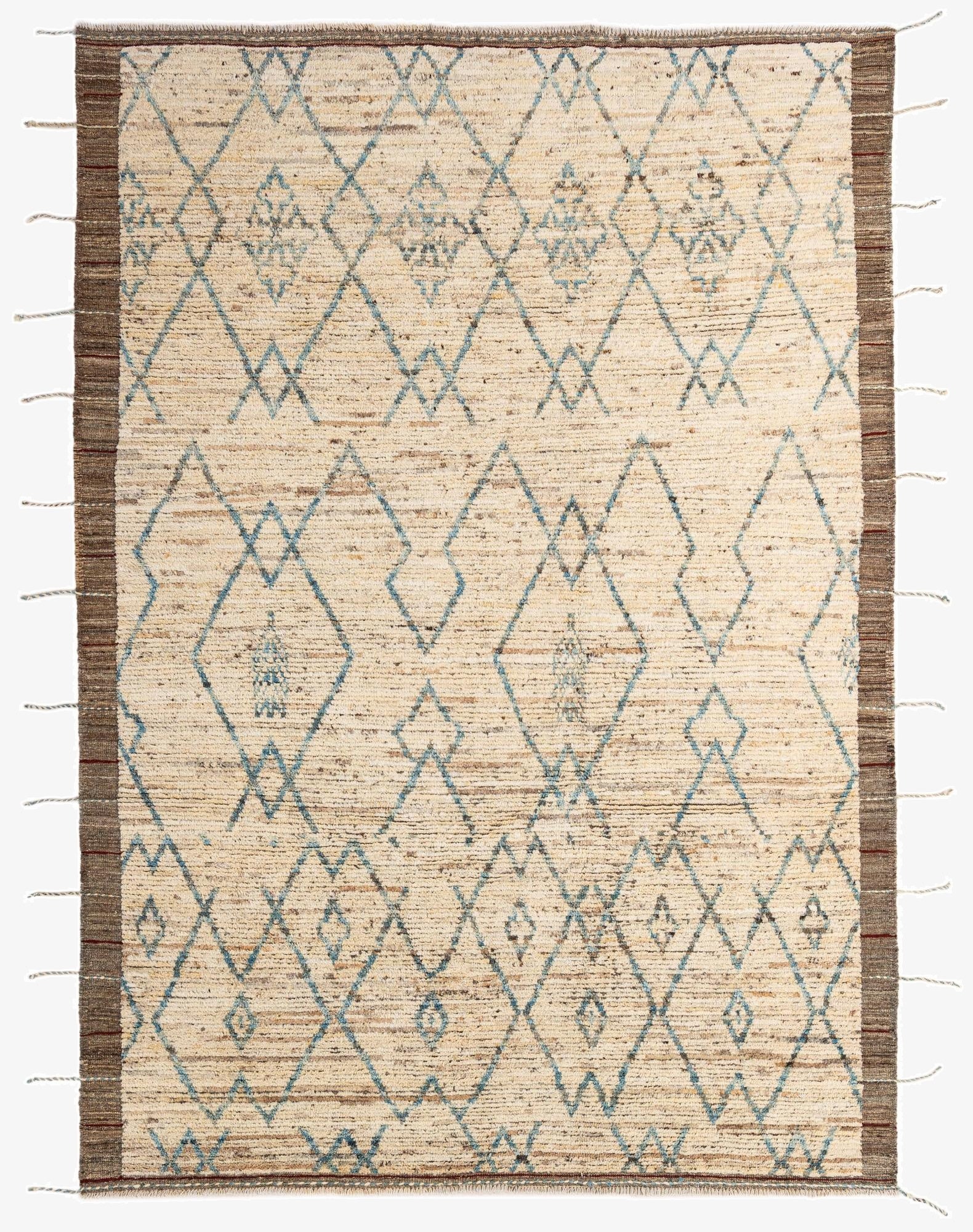 6' 4 x 8' 10  Hand Knotted Moroccan Wool Rug