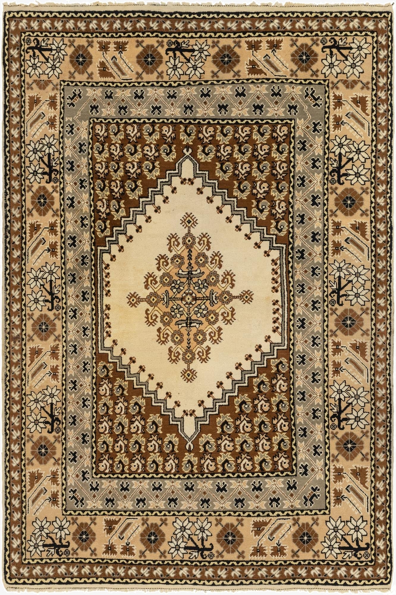 6' 7 x 9' 10  Hand Knotted Moroccan Wool Rug
