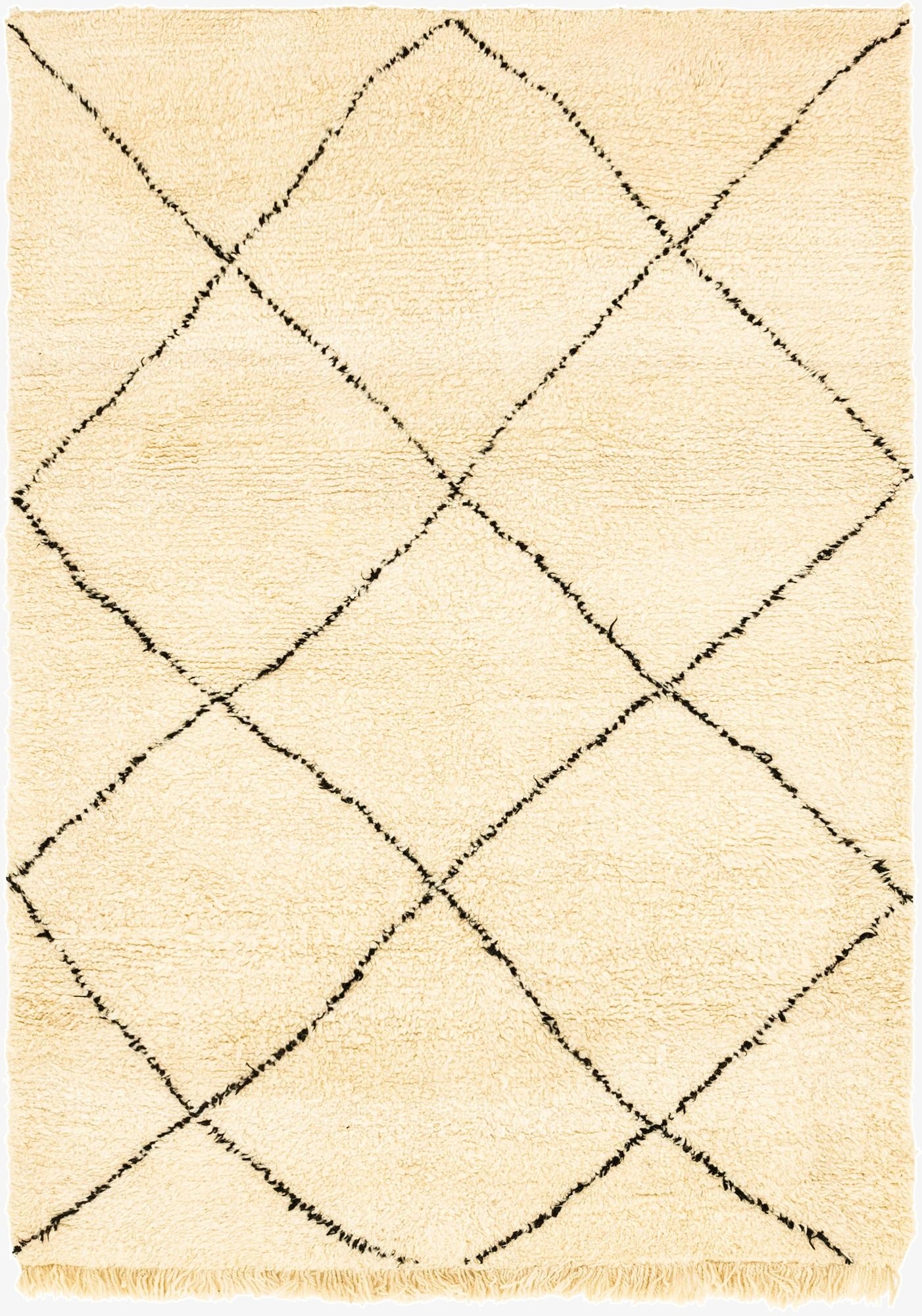 5' 9 x 8' 2  Hand Knotted Moroccan Wool Rug