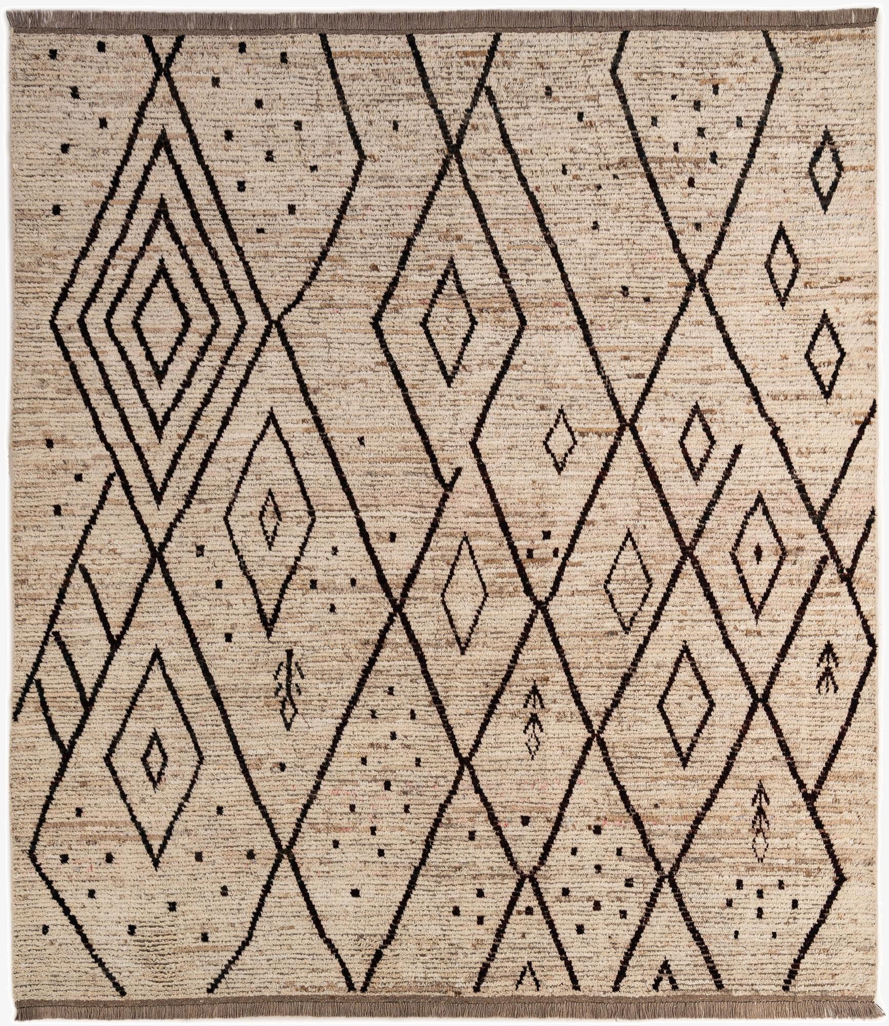 8' 6 x 9' 6  Hand Knotted Moroccan Wool Rug