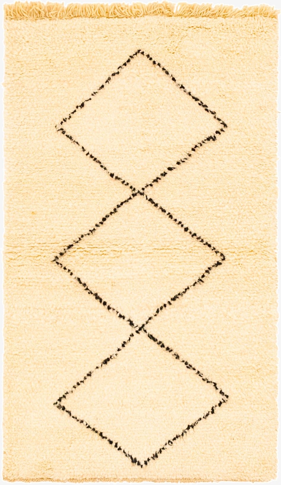 3' 7 x 4' 7  Hand Knotted Moroccan Wool Rug