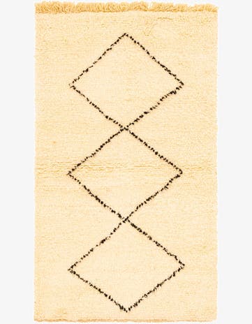 3' 7 x 4' 7 Hand Knotted Moroccan Wool Rug