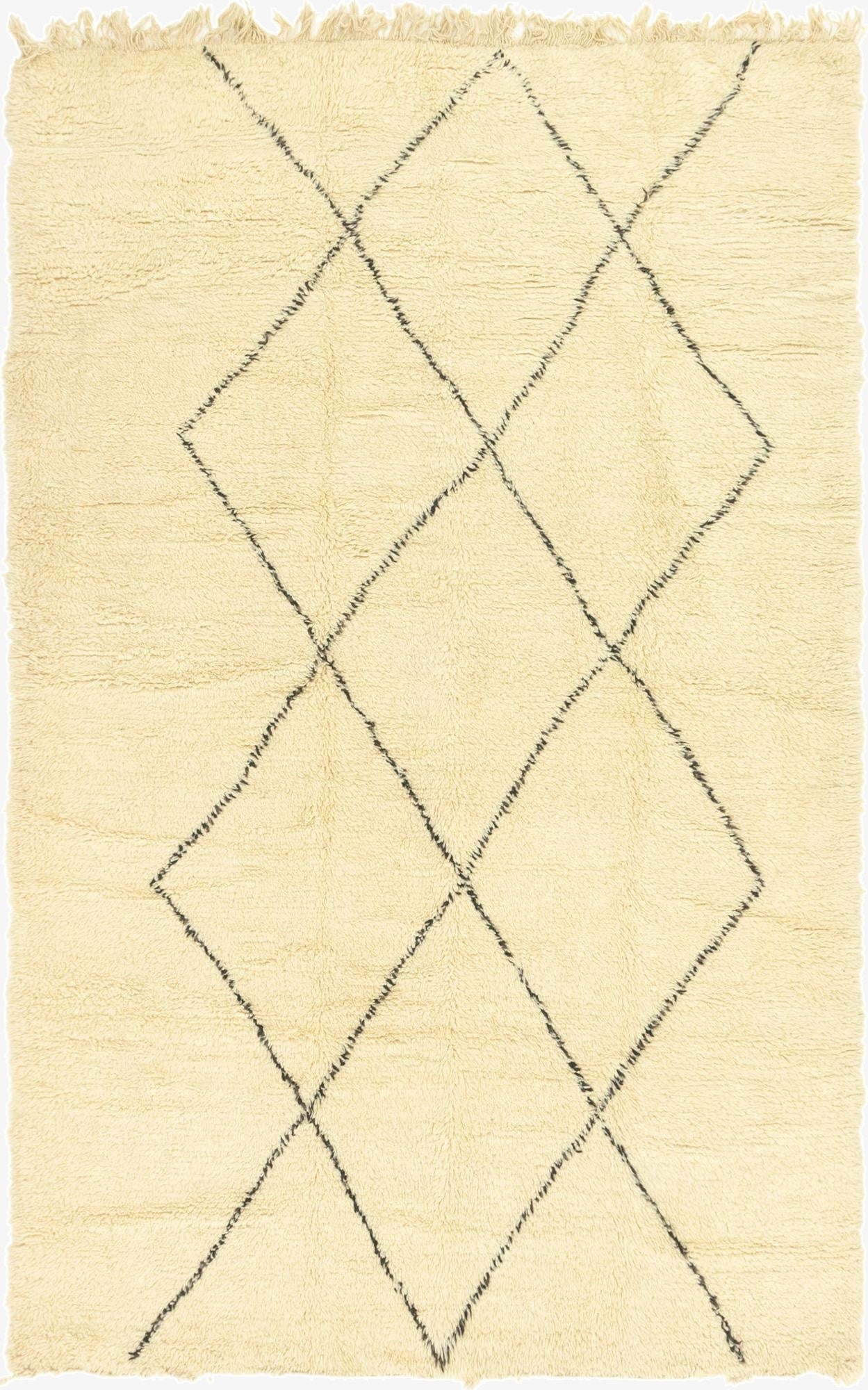 6' 6 x 9' 7 Hand Knotted Moroccan Wool Rug