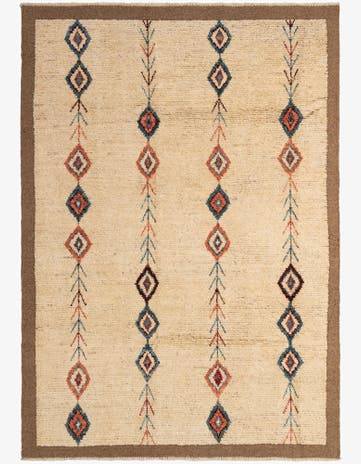 5' 9 x 8' Hand Knotted Moroccan Wool Rug