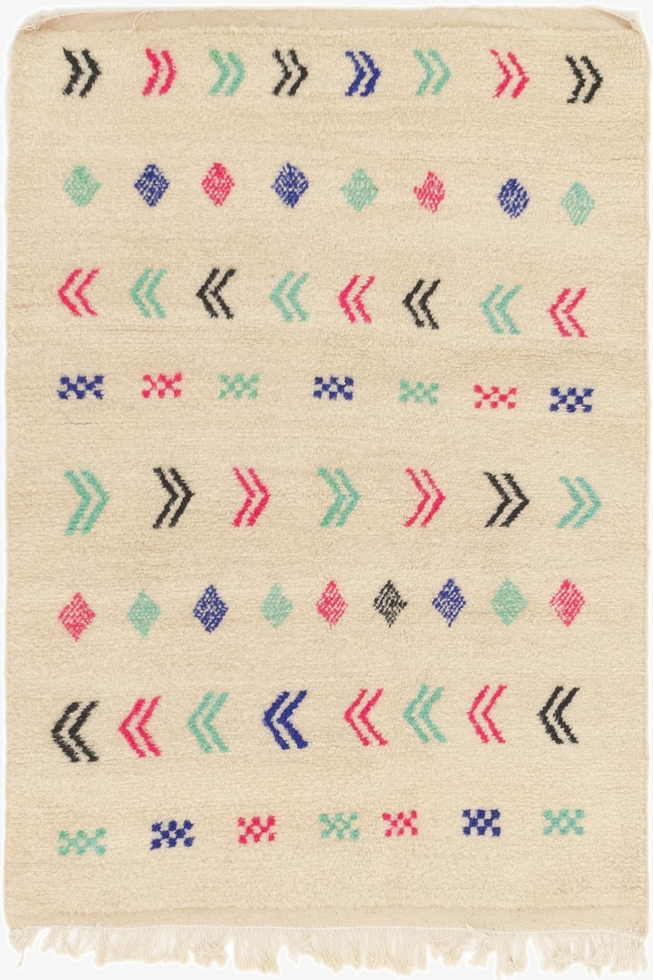 4' 3 x 6'  Hand Knotted Moroccan Wool Rug