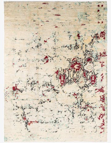 8' 8 x 12' Hand Knotted Moroccan Wool Rug