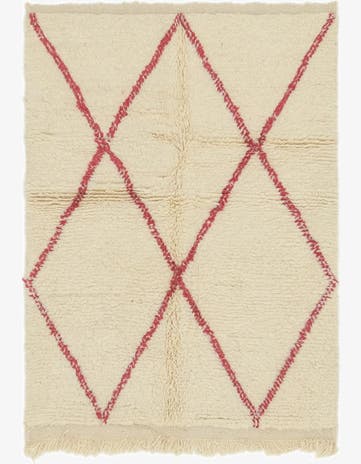 3' 4 x 4' 7 Hand Knotted Moroccan Wool Rug