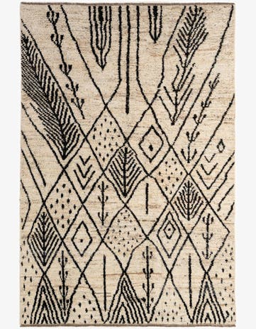 6' 5 x 9' 6 Hand Knotted Moroccan Wool Rug