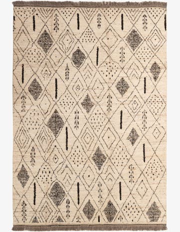 6' 7 x 9' 8 Hand Knotted Moroccan Wool Rug