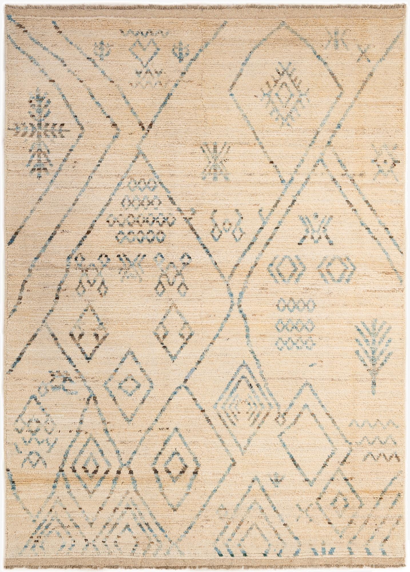 5' 10 x 8' 2  Hand Knotted Moroccan Wool Rug