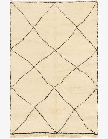 6' 6 x 9' Hand Knotted Moroccan Wool Rug