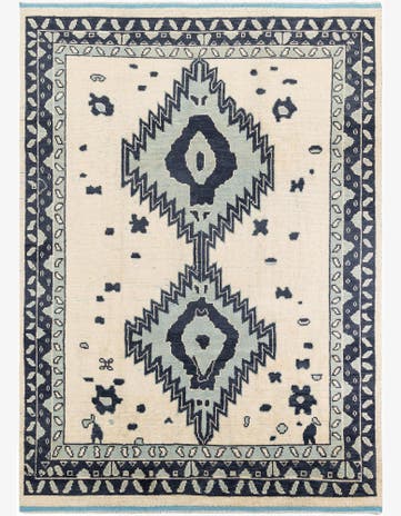 8' 9 x 12' 4 Hand Knotted Moroccan Wool Rug