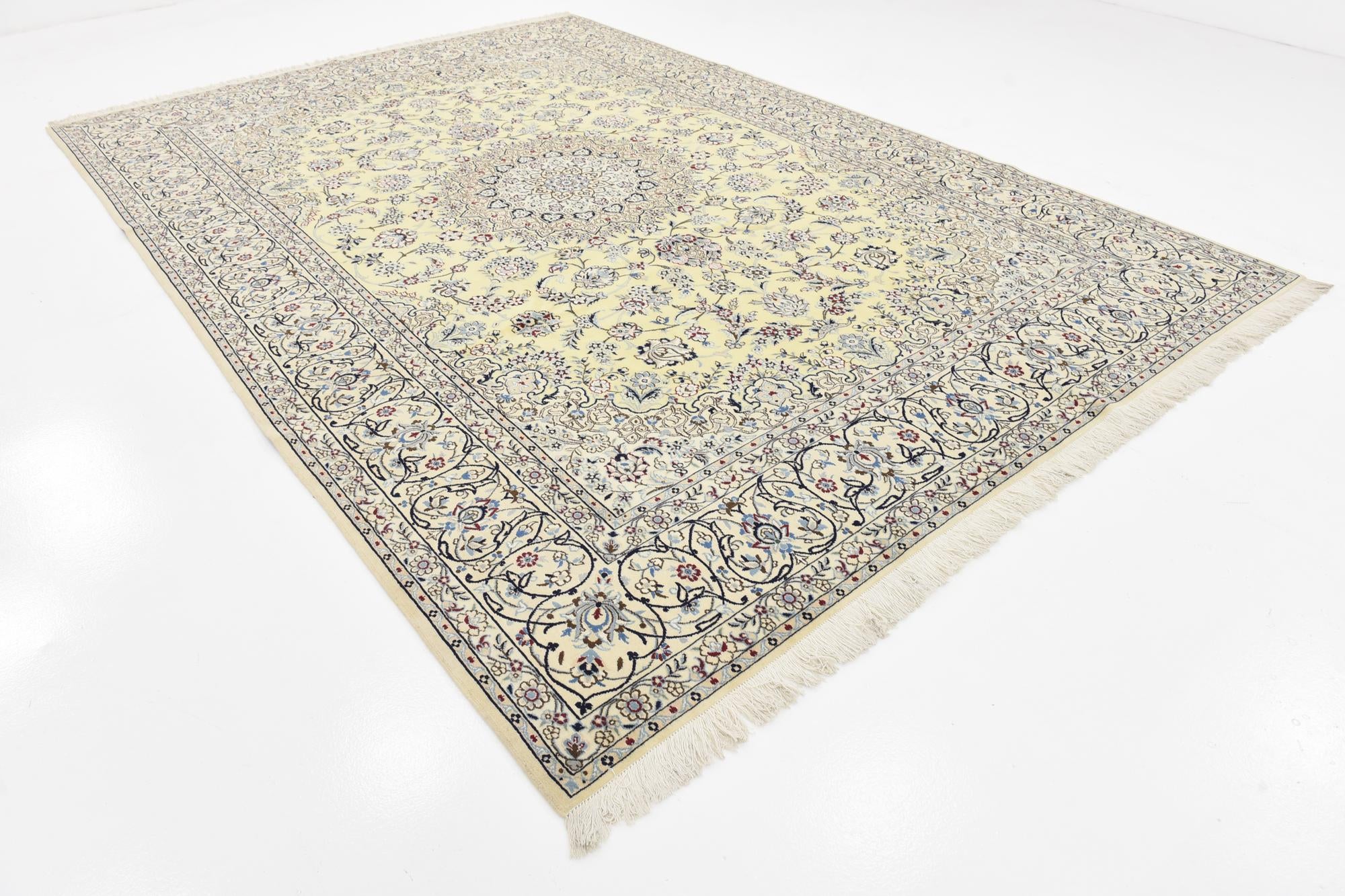 8' x 11' 9 Hand Knotted Nain Persian Rug