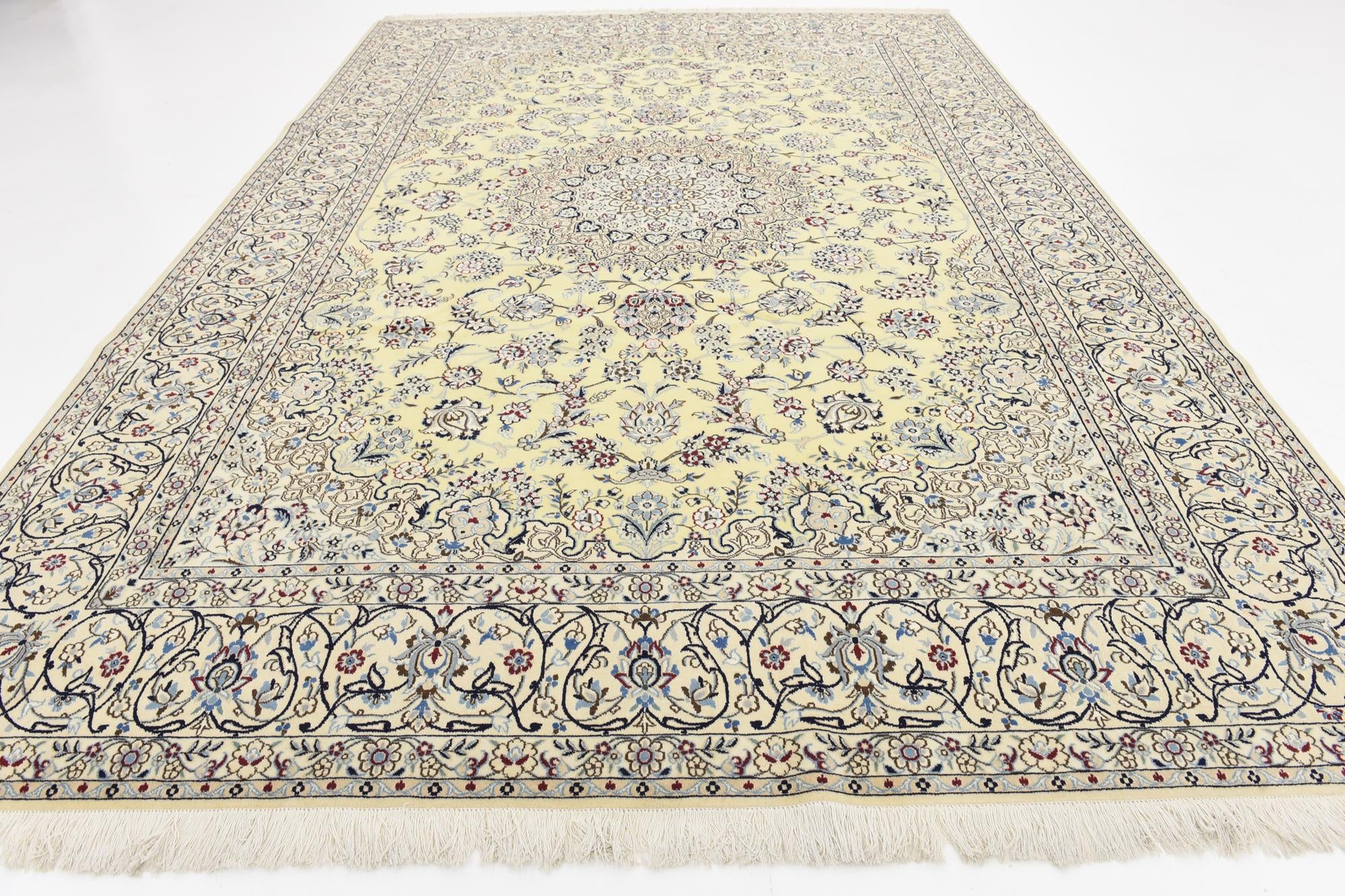 8' x 11' 9 Hand Knotted Nain Persian Rug