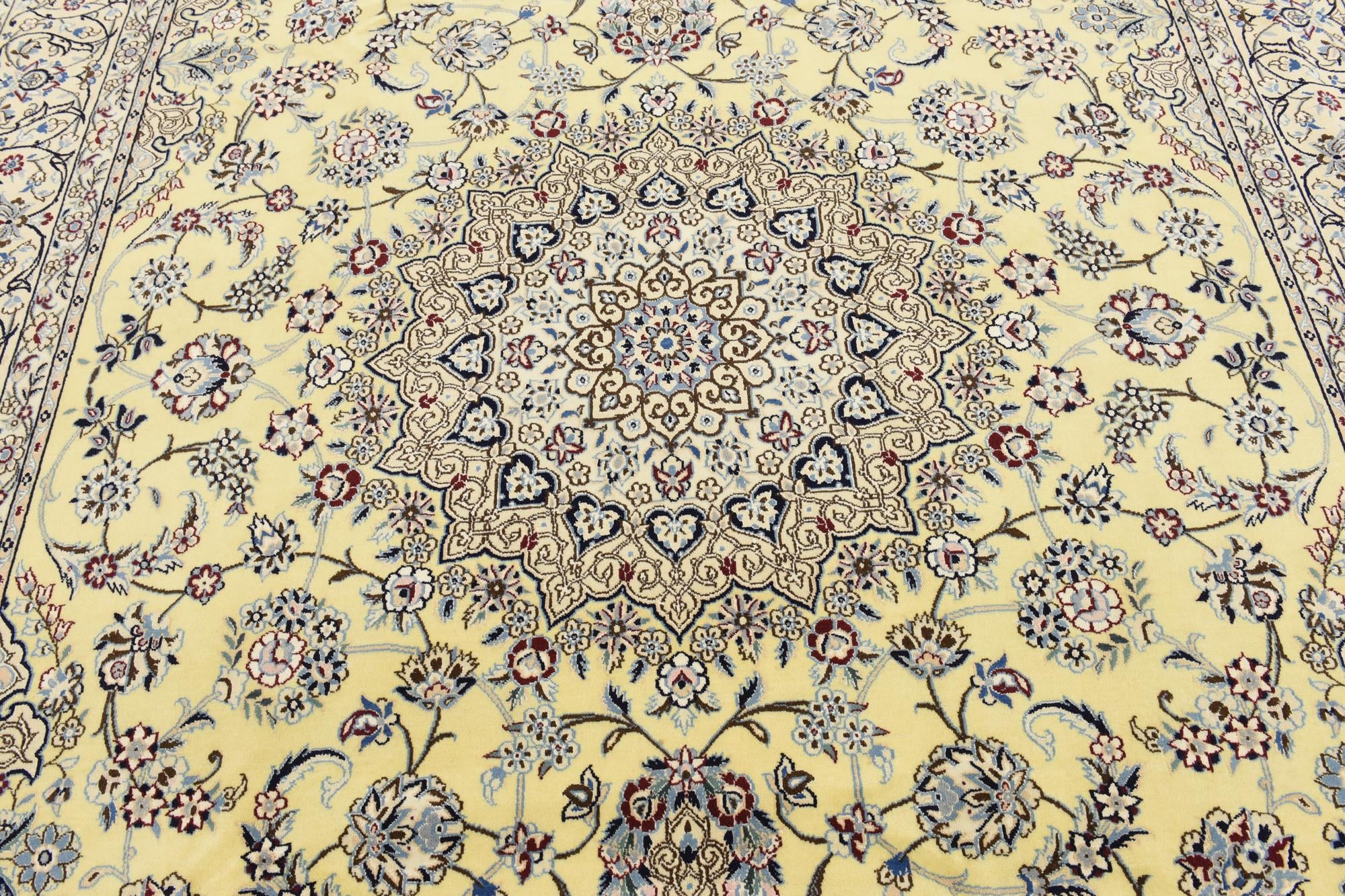 8' x 11' 9 Hand Knotted Nain Persian Rug