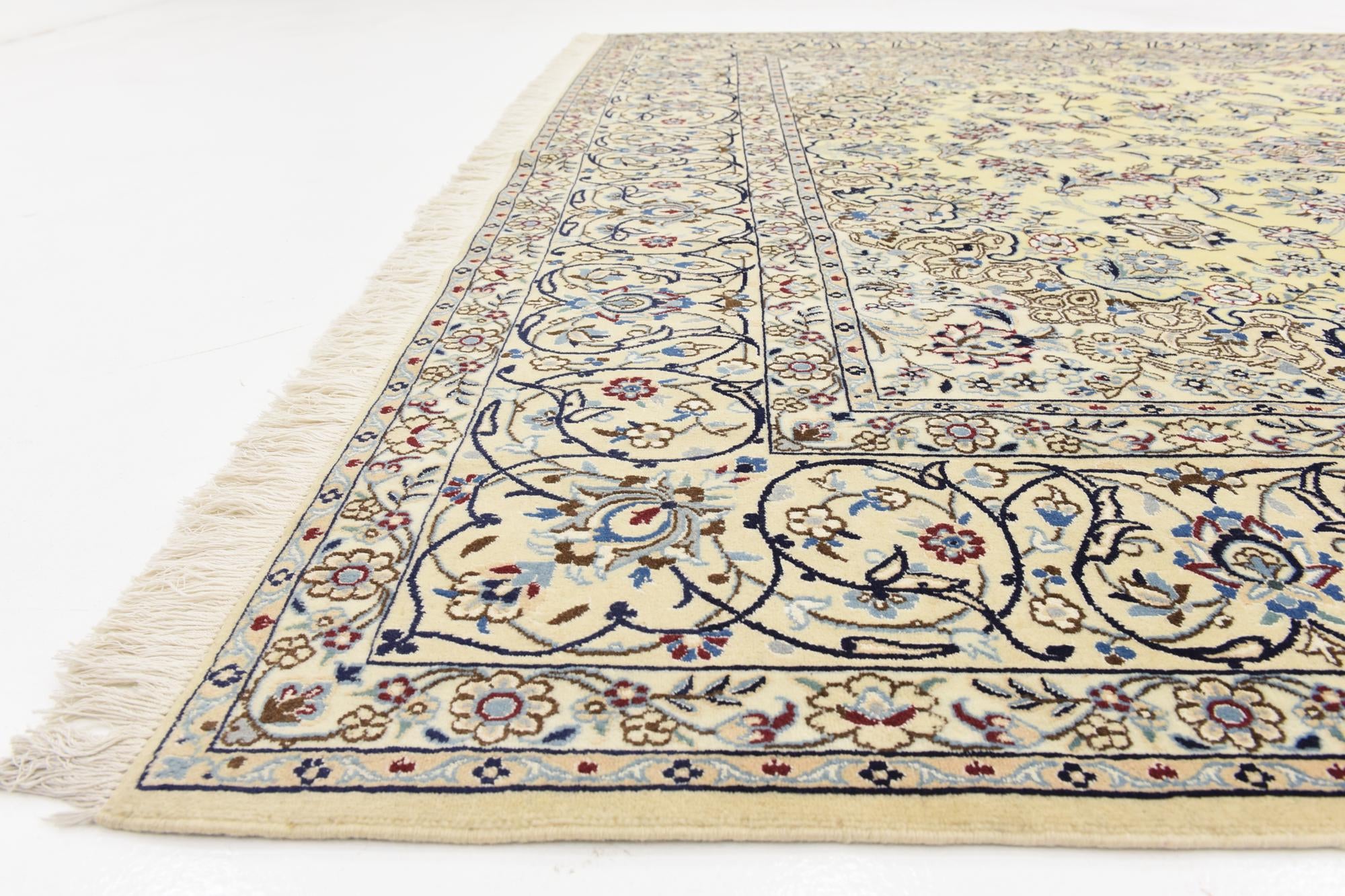 8' x 11' 9 Hand Knotted Nain Persian Rug