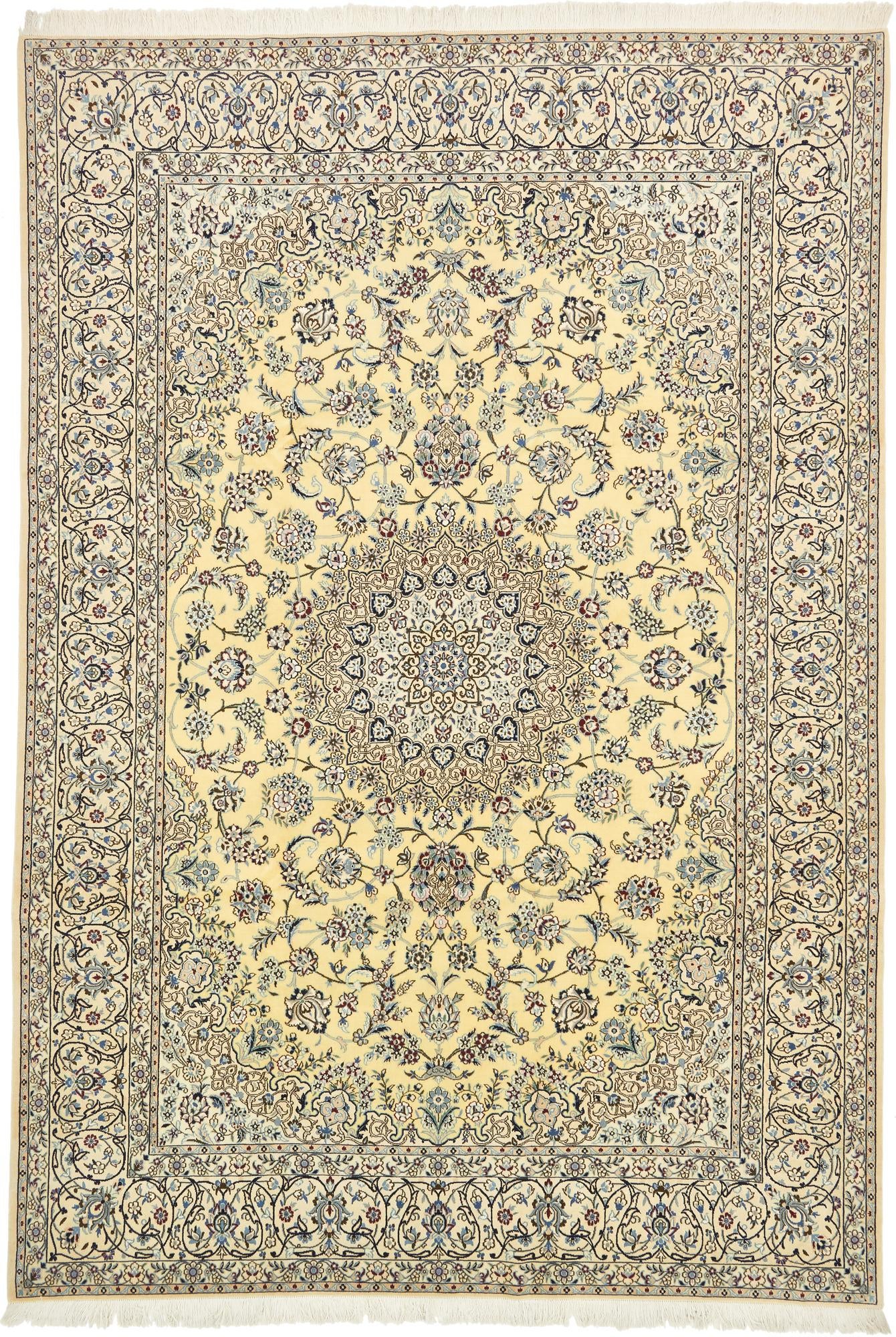 8' x 11' 9 Hand Knotted Nain Persian Rug