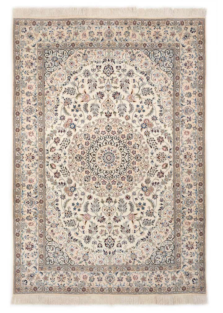 6' 7 x 10' 4 Hand Knotted Nain Persian Wool Rug