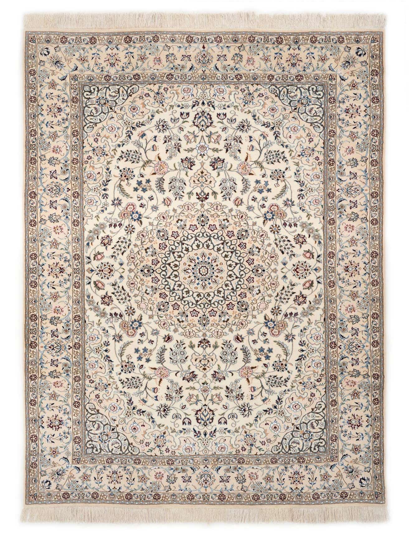 6' 7 x 10' 4 Hand Knotted Nain Persian Wool Rug