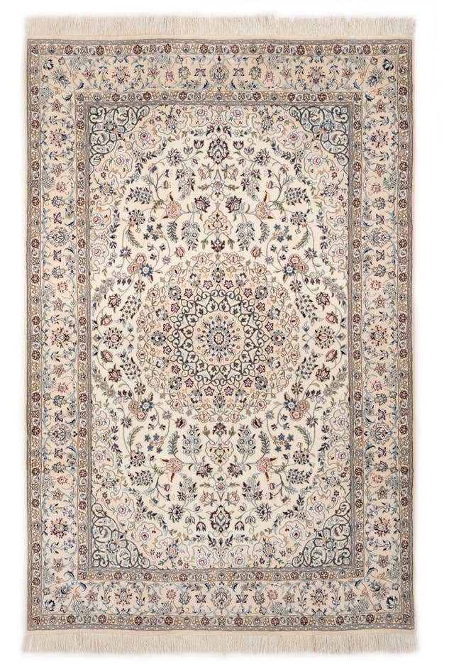 Detail image of 6' 7 x 10' 4 Hand Knotted Nain Persian Wool Rug
