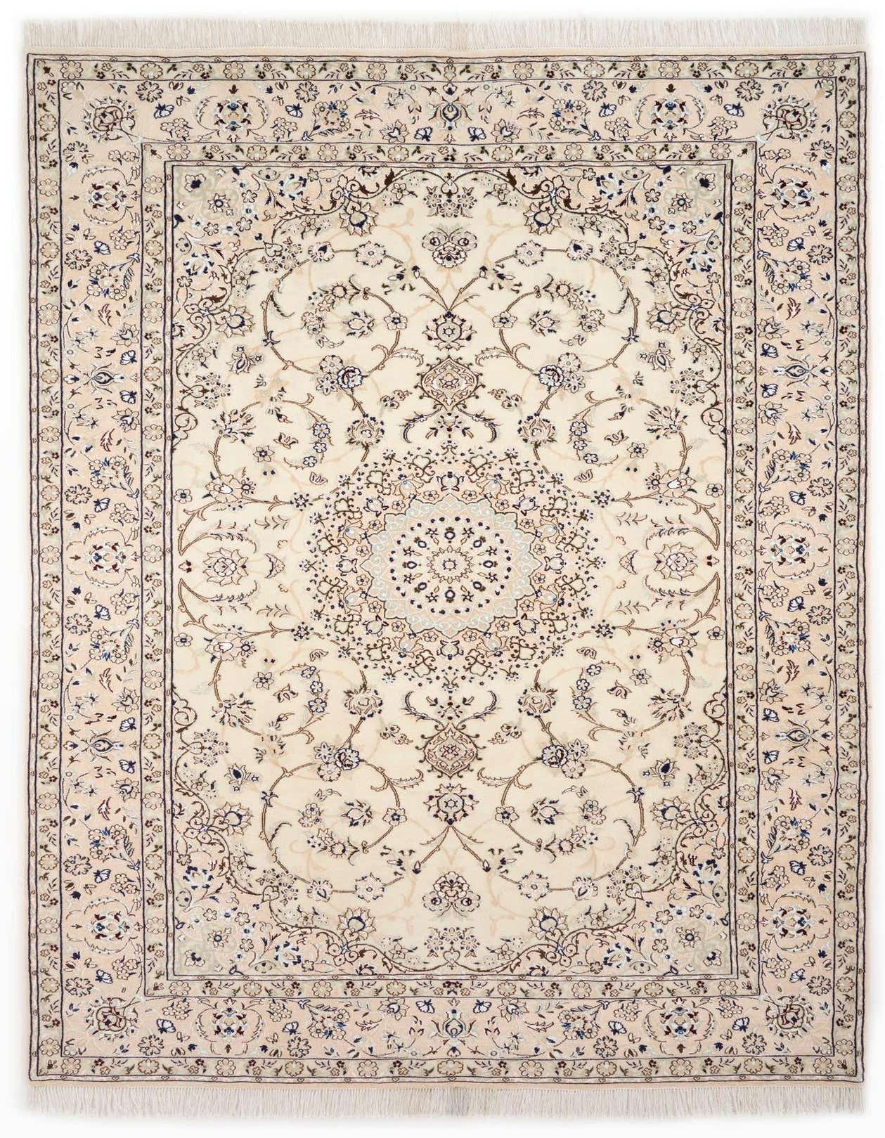 6' 5 x 9' 11 Hand Knotted Nain Persian Rug