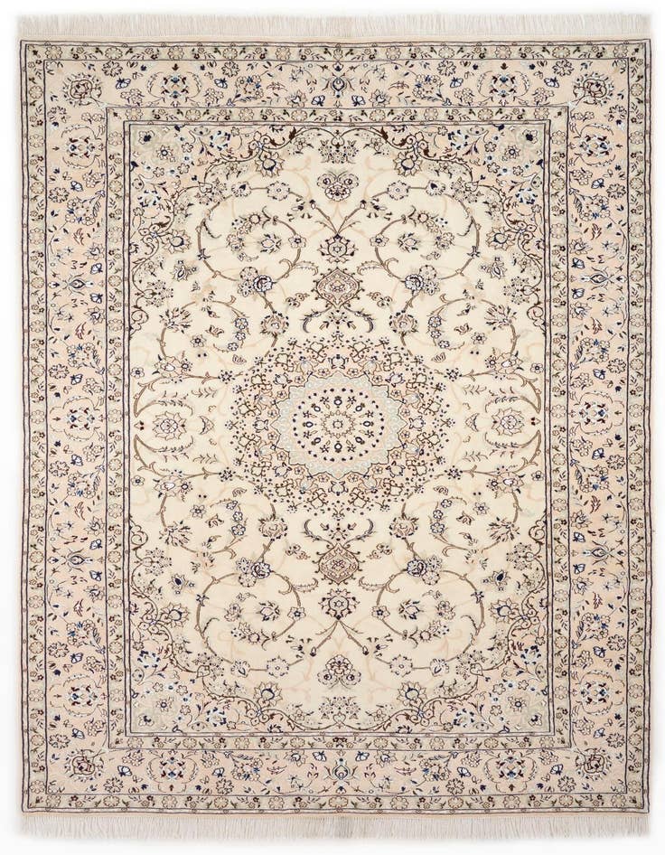 Detail image of 6' 5 x 9' 11 Hand Knotted Nain Persian Rug