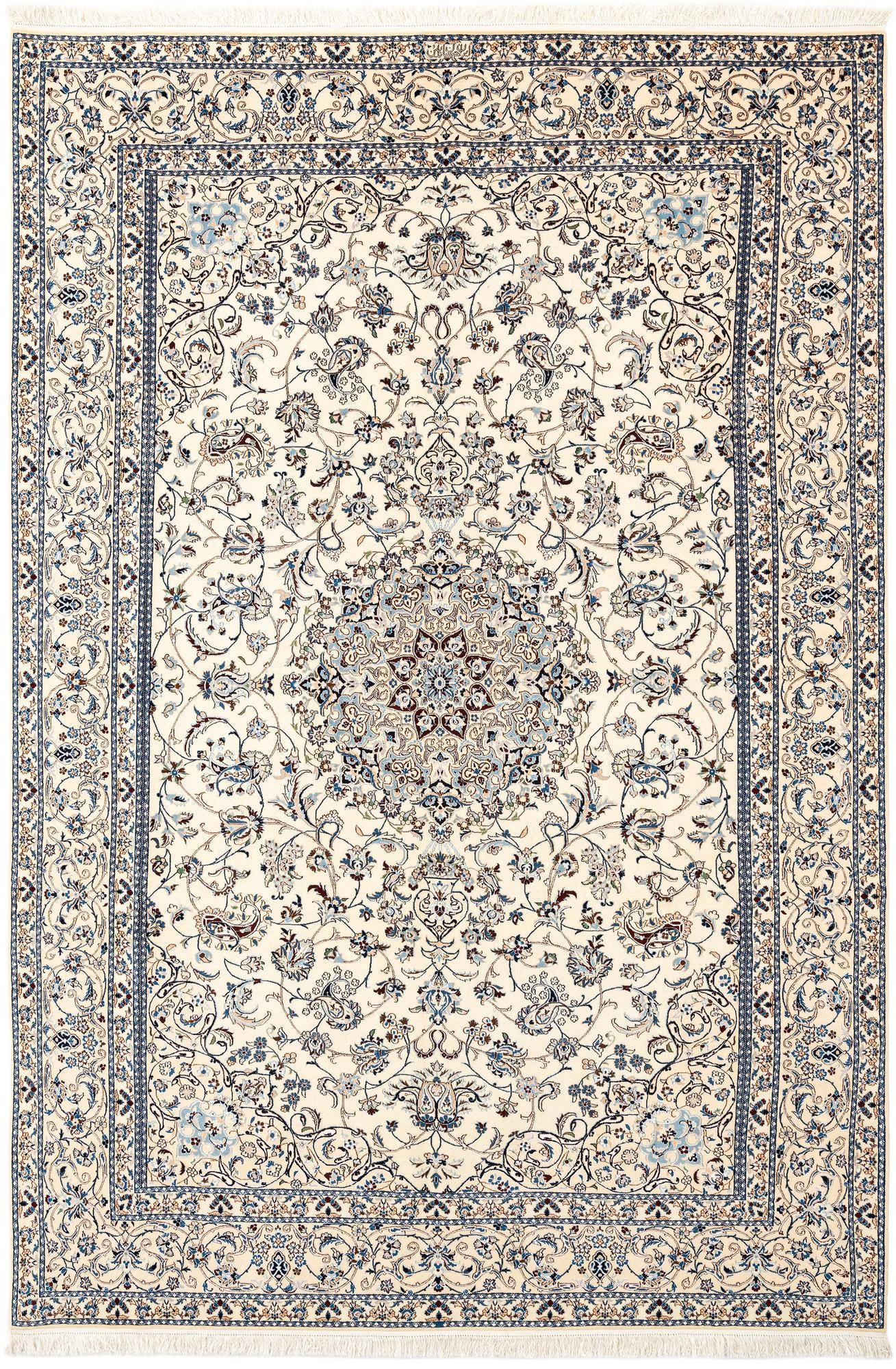 6' 11 x 10' 1 Hand Knotted Nain Rug