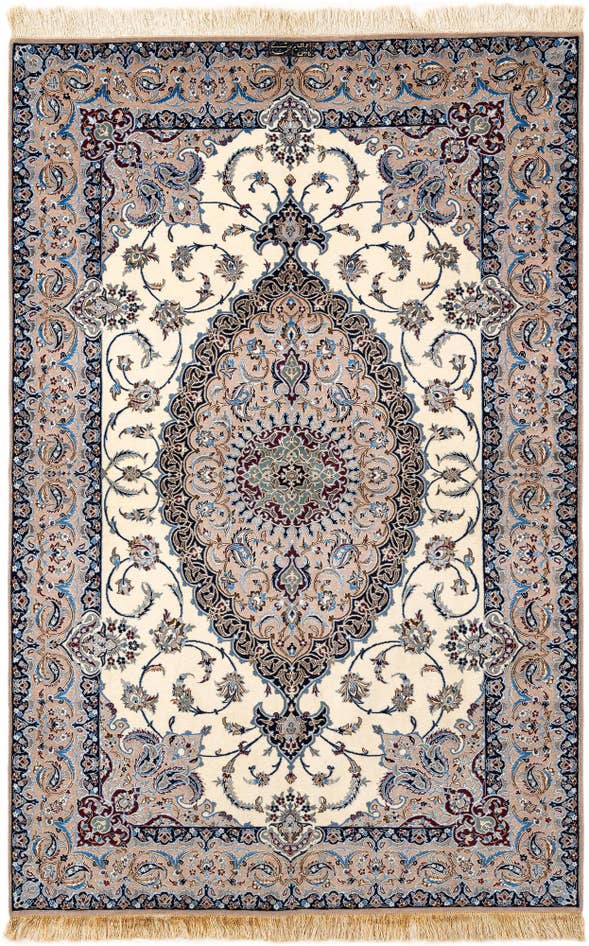 Detail image of 4' 4 x 6' 7 Hand Knotted Nain Rug