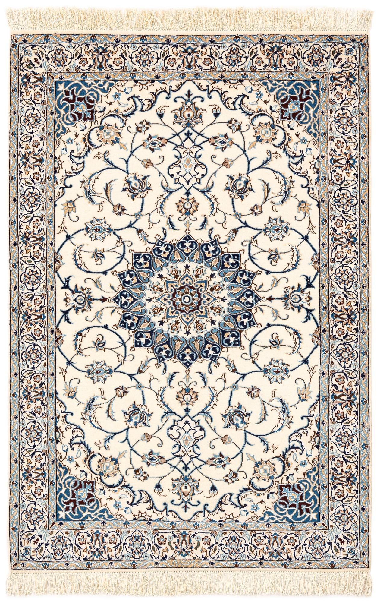 3' 3 x 4' 10 Hand Knotted Nain Rug