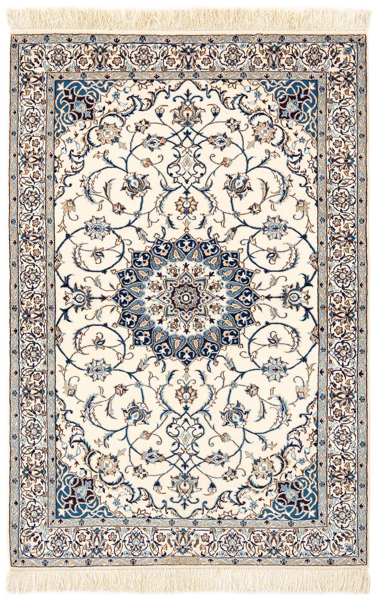 3' 3 x 4' 10 Hand Knotted Nain Rug